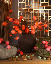 37 Inch Extra Long Artificial Persimmon Stems Branches Bulk Quantity