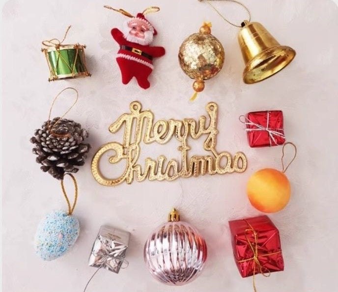 Bulk Christmas Tree Ornaments Set 50 Pcs Hanging Decorations Assorted Colors Holiday Decor