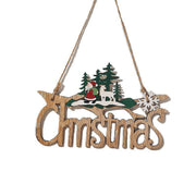 Christmas Hanging Ornaments Board with Santa Claus and Elk, Indoor Outdoor Holiday Door Hanger, Bulk Wholesale