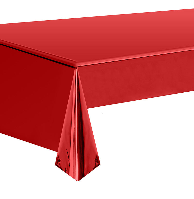 Bulk 5 Pcs Aluminum Foil Rectangle Tablecloth Metallic Waterproof Table Cover for Birthday Wedding Baby Shower Anniversary Party Decorations Wholesale