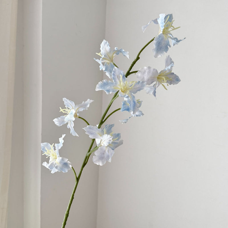 Artificial Iris Flower Bush with 9 Blooms, Silk-Like Fabric, 37" Tall, for Weddings, Home Decor, and Events