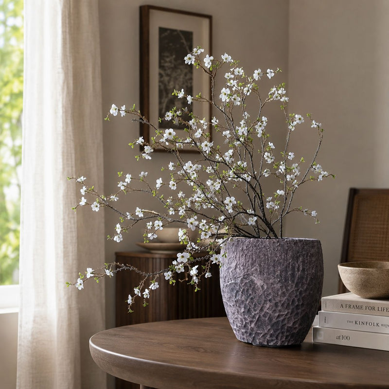 Artificial Wintersweet Stem, 43" Realistic PU Flower Branch with 88 Blooms, Modern Faux Floral Arrangement for Home Decor, Wedding Centerpieces, Commercial Displays