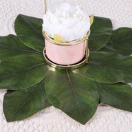 Premium 2-Piece Artificial Leaf Placemat Japanese Western Table Mats Waterproof Oil-Proof Placemats for Home Dining Décor