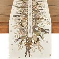Bulk 3 Pcs Easter Table Runner 2025 Linen Waterproof Spring Dining Decor Farmhouse Outdoor Picnic Reusable Boho Party Table Wholesale