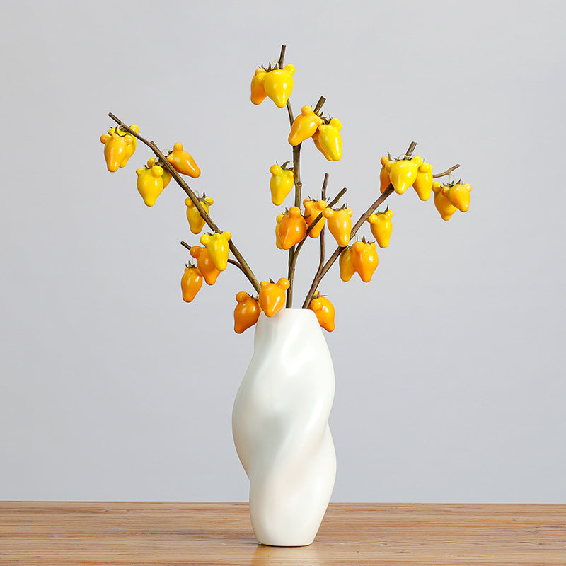 Single Stem Artificial Goldfruit Branch with 10 Blooms, 26" Long, Foam Material, Perfect for Home Decor, Weddings, and Events