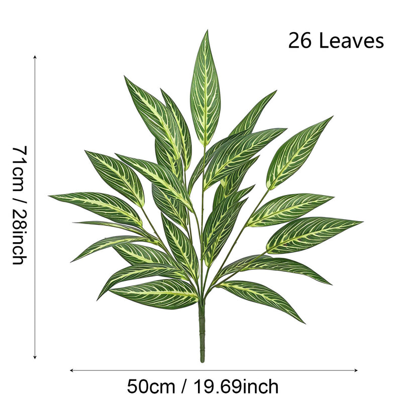 Artificial Snake Plant Bush with Variegated Leaves, 25" Tall Realistic Faux Plant for Home Office Decor, Wedding & Event Styling