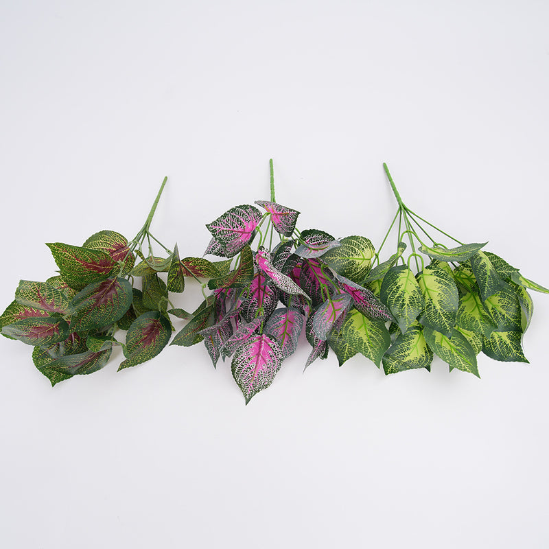 Single Stem Artificial Perilla Plant, 14" Plastic Bush, Realistic Green Leaves for Home Decor, Wedding, and Event Styling