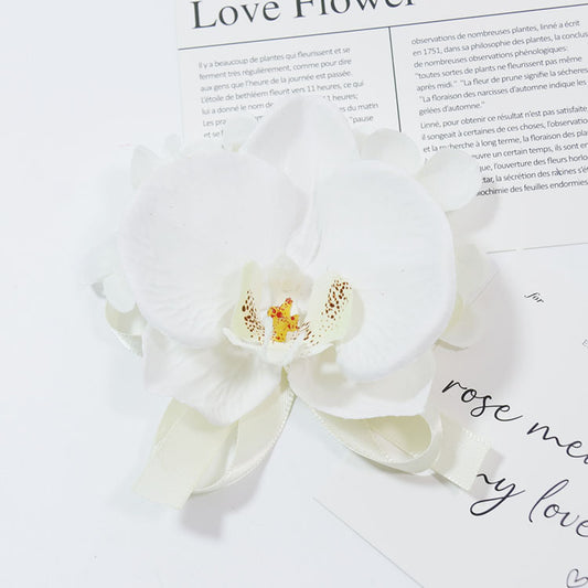 Bulk Orchid Wrist Corsage 2025 Artificial Silk Boutonniere Set with Secure Clasp for Wedding Party Prom Groom Bridesmaids Wholesale