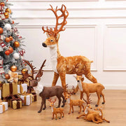 Christmas Sika Deer Ornament Plush Toy Bulk Set for Home Table Decoration