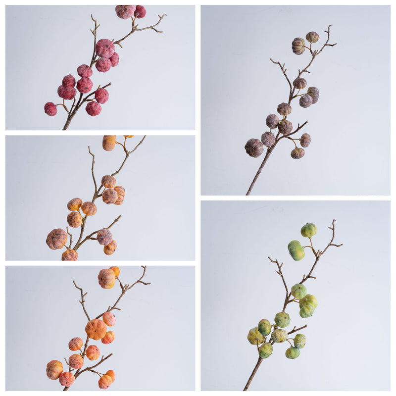 Artificial Pumpkin Stem, Single Branch with 12 Mini Pumpkins, 22" Fall Decor for Home & Events