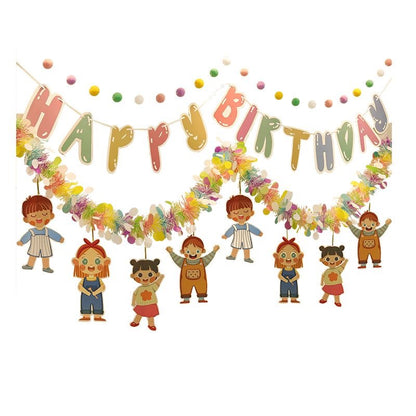 2-Pack Easter Macaron Color Circle Streamers (6.6ft/32.8ft) - Party School Classroom Decor