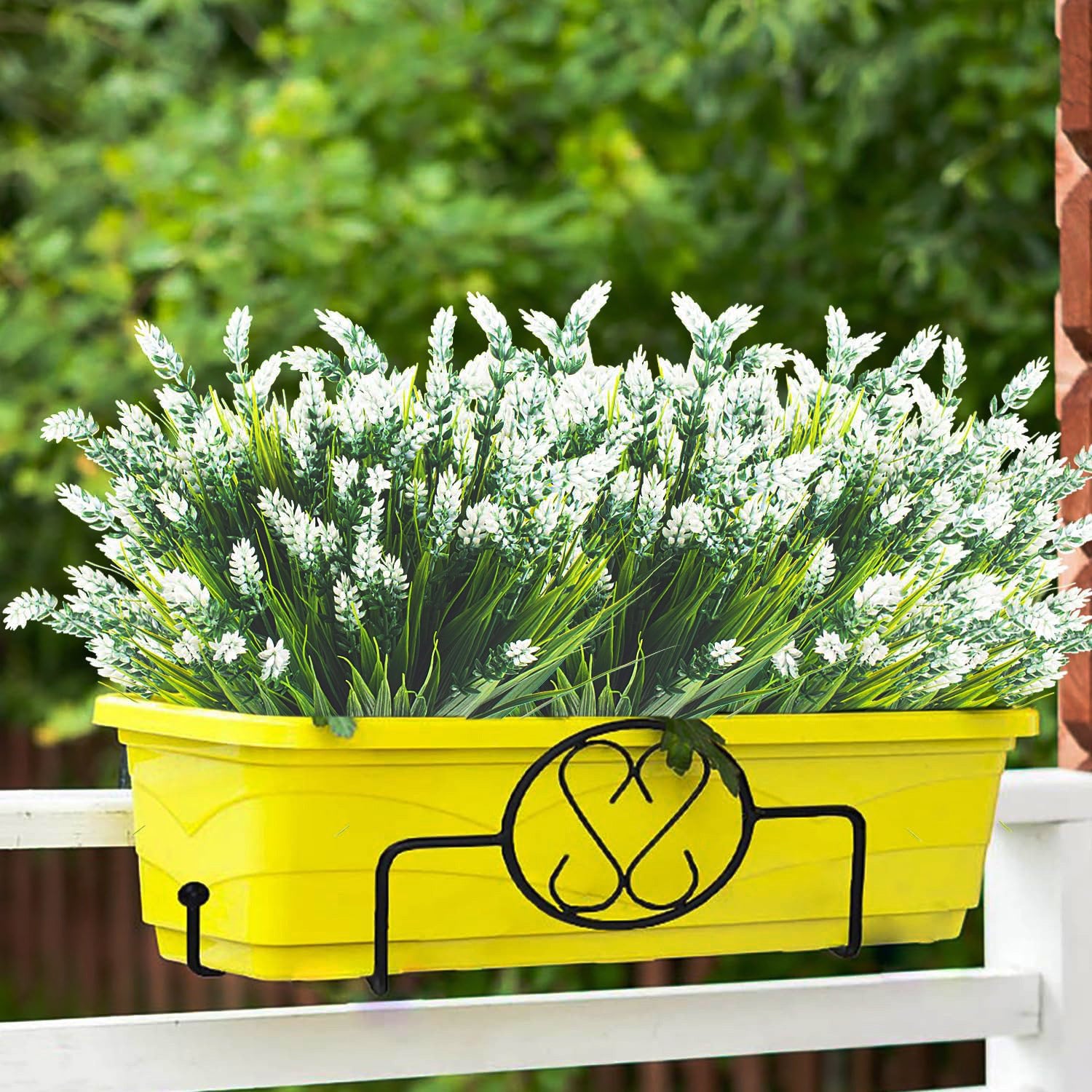 Premium 10 Pack UV Resistant Artificial Lavender Grass High Quality Faux Plants Porch Patio Garden Indoor Outdoor Decor