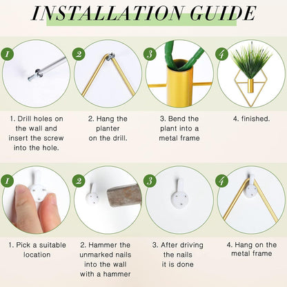 Bulk 1pc Rhombus Shape Metal Hanging Vase Modern Geometric Wall Decor For Home Living Room Office Decor Home Decor Wholesale