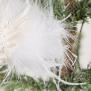 Simulated Feather Swan Christmas Hanging Ornaments with Diamond Accent, Bulk Set