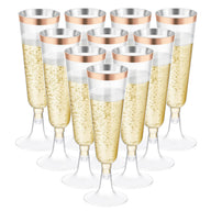 Bulk 25 Pcs Disposable Champagne Cups 2025 Crystal Clear Acrylic Toasting Flutes Non-Slip for Wedding Receptions&NYE Party Decor Wholesale