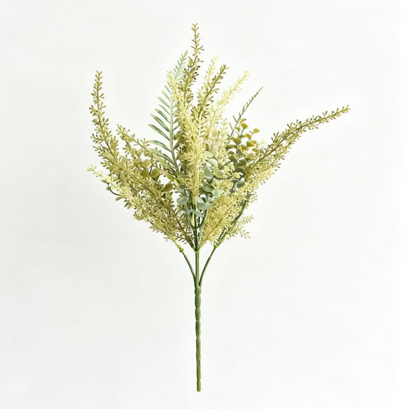 Artificial Eucalyptus & Fern Greenery Bush, Mixed Plastic and Iron Stem, Nordic Rustic Style for Home & Wedding Decor