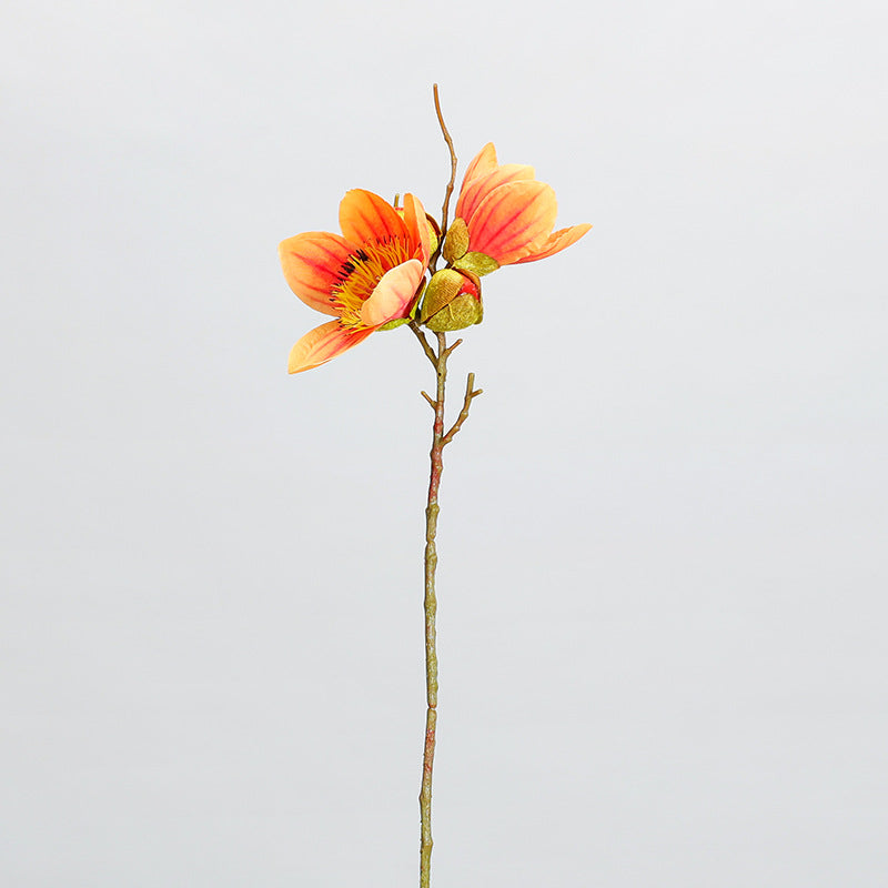 Single Stem Argentine Kapok Faux Silk Flower, 17" Tall, 4 Blooms, Perfect for Home Decor, Weddings, and Events