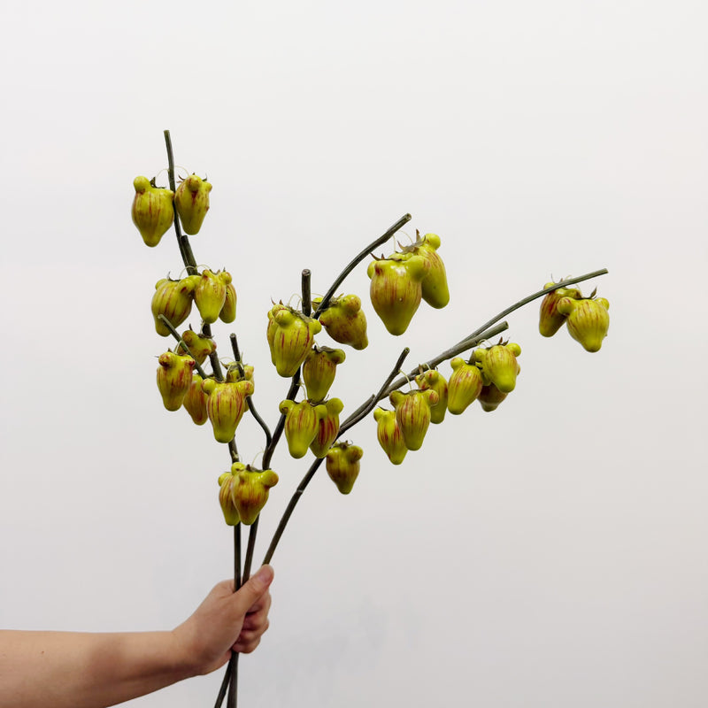 Artificial Golden Fruit Bush with 10 Fruits, Faux Citrus Branch, Tall Plastic Foam Stem for Home, Wedding & Display
