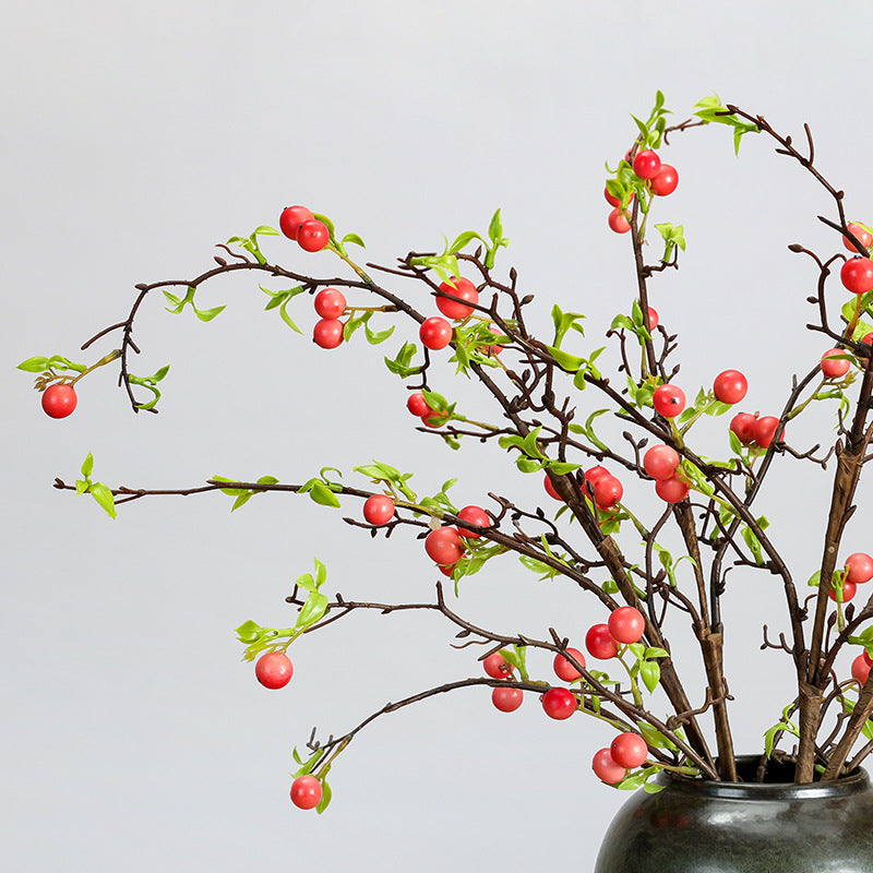 Single Stem Artificial Berry Branch, 36" Long, Realistic Faux Berries for Home Decor, Wedding Arrangements, and Events
