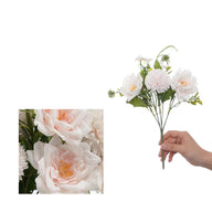 Artificial Rose Bouquet - 12 Inch Mini Fake Flowers | Wedding Event Decor Centerpieces