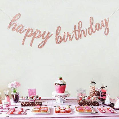 Bulk Glitter Happy Birthday Banner for Birthday Party Decorations Sparkling Party Supplies and Background Decor Wholesale