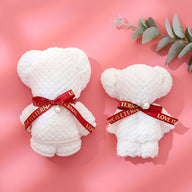 Adorable Teddy Bear Towel - Wedding Favors & Holiday/Birthday Gifts | Soft Waffle Weave
