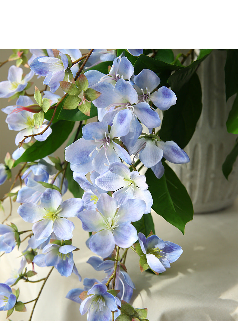 Artificial Jasmine Vine, Single Stem with 9 Blooms, 31" Tall, Silk-Like Fabric, Perfect for Home Decor, Weddings & Events