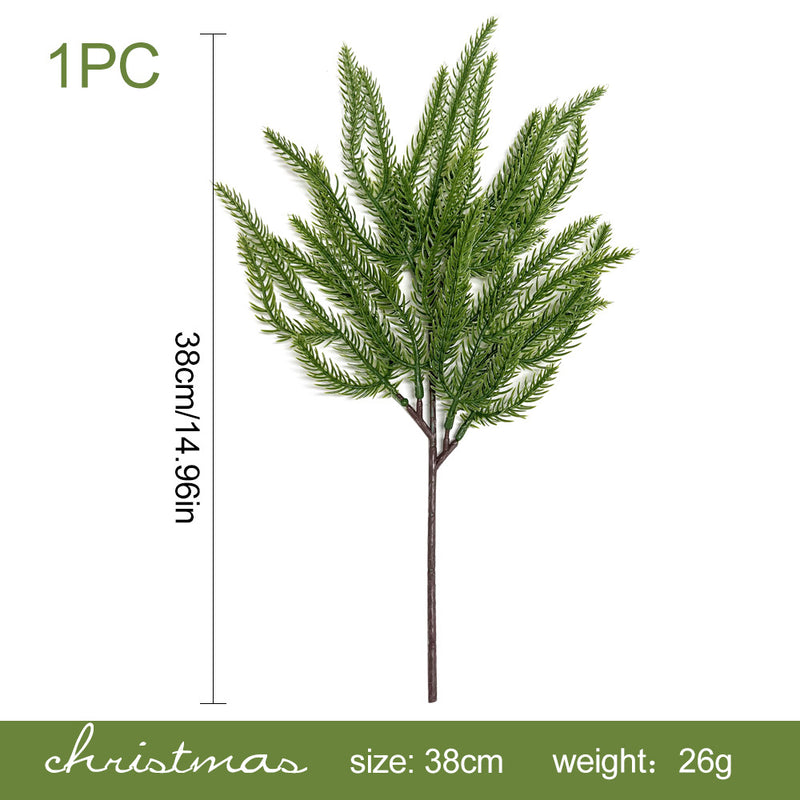 Artificial Red Berry & Pine Needle Christmas Stem, Plastic Faux Holly Pick for Wreaths, Floral Arrangements & Holiday Decor
