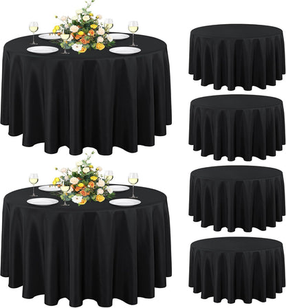 Bulk 3 Pcs Round Tablecloths Heavy Duty Polyester Washable Table Covers for Wedding Receptions Banquet Events & Birthday Parties Stain Resistant Spillproof Fabric for Dining Catering Wholesale