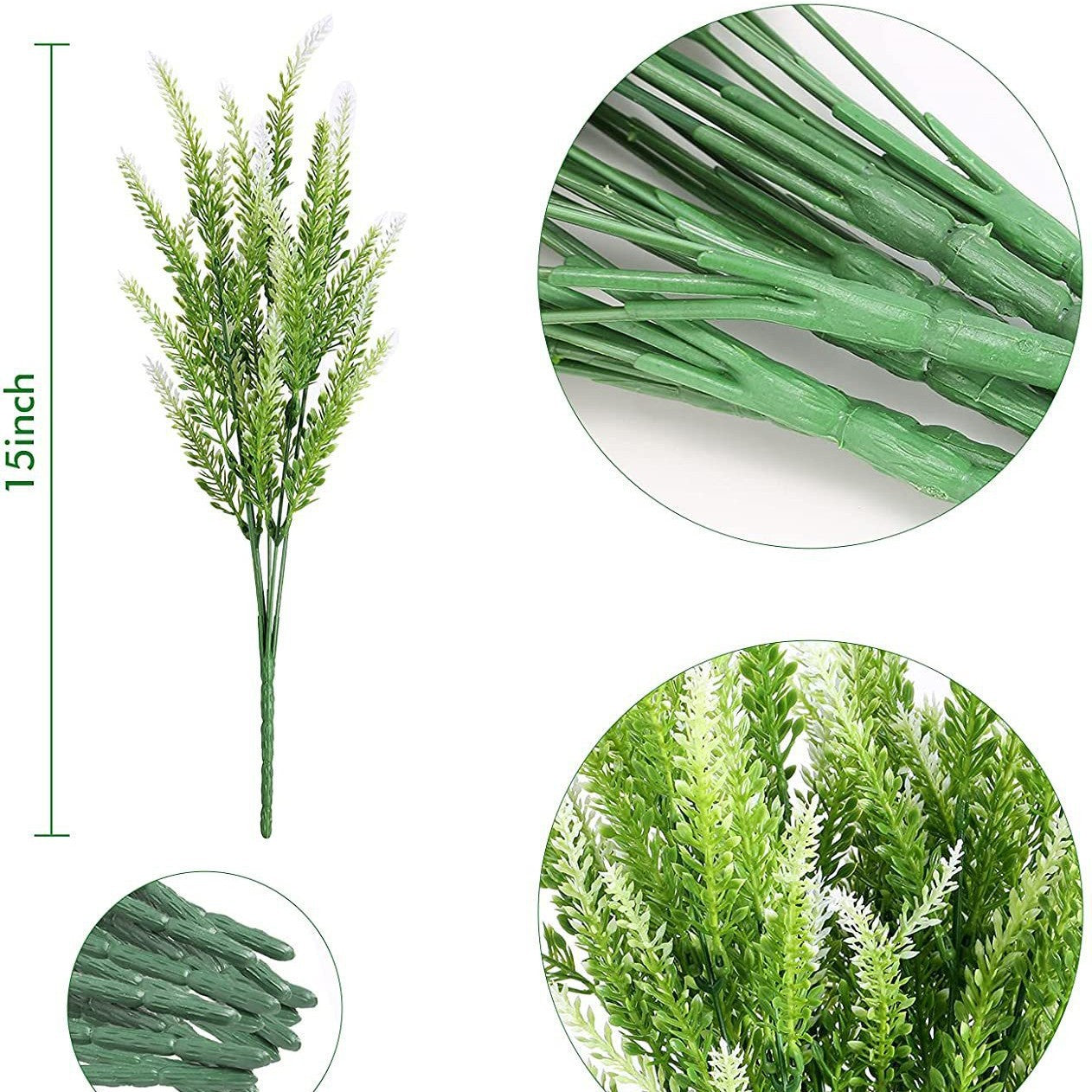 Bulk 10 Pcs Lavender Artificial Flowers Real Touch Silk Stems UV Coating Weatherproof  Plants for Outdoor Window Boxes Farmhouse Wholesale