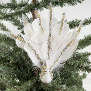 Simulated Peacock Christmas Hanging Ornaments Bulk Quantity Artificial Holiday Decor