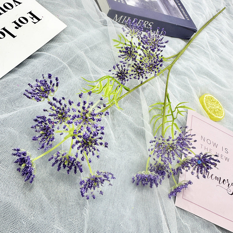 Single Stem Lace Artificial Flower, 75cm Tall with 24 Blooms, Perfect for Weddings, Home Decor, and Events