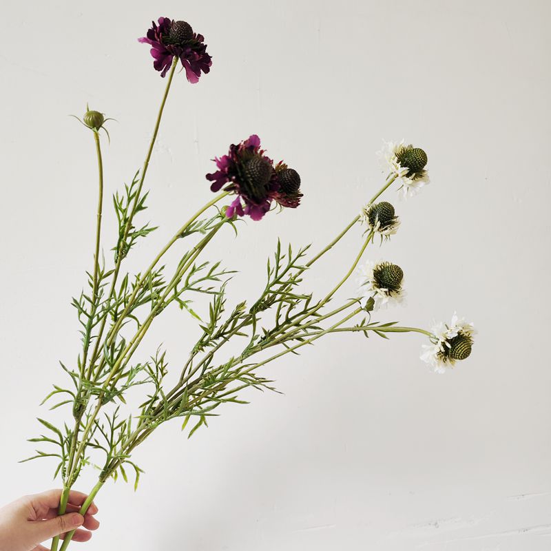 Artificial Daisy and Orchid Bush with 5 Blooms, 29" Tall, Silk-Like Fabric, Indoor Decor for Home and Events