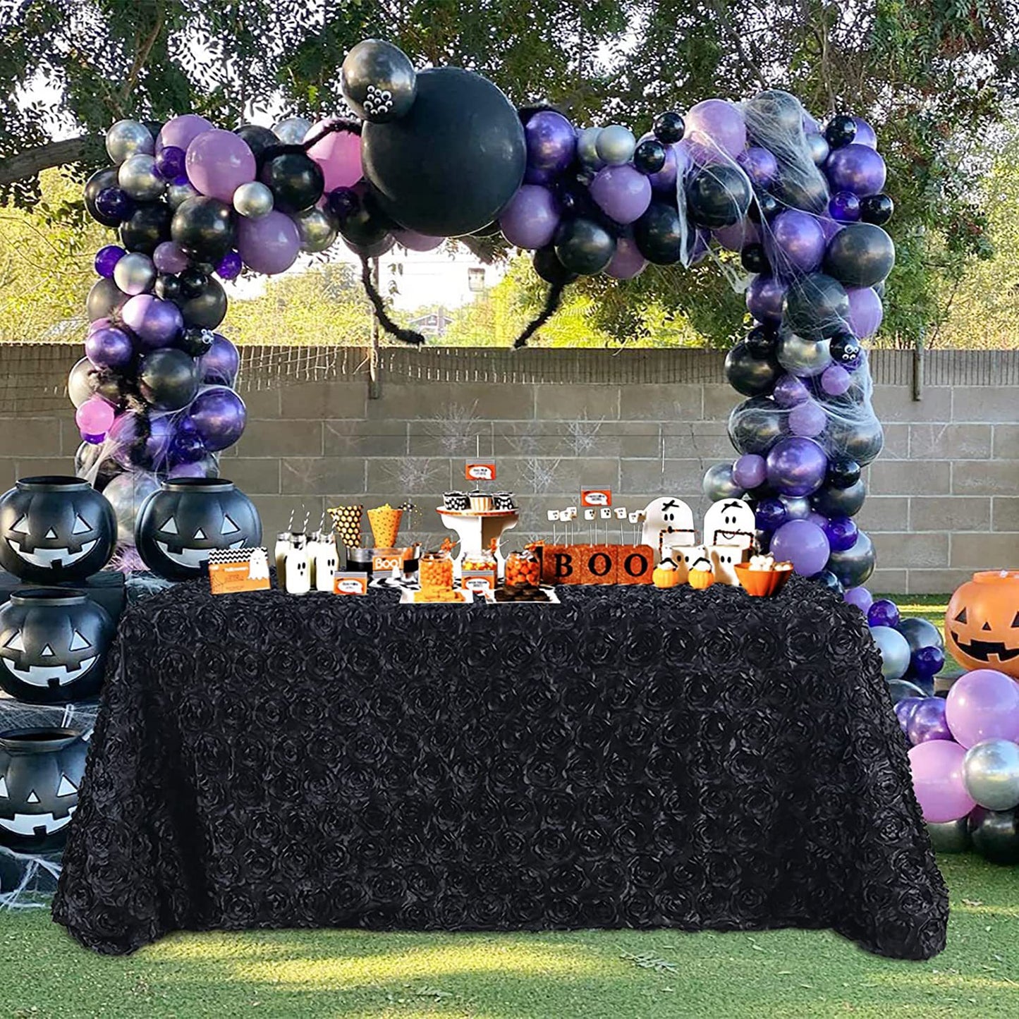 Bulk 2 Pcs Polyester Tablecloths 90x132 Inches Rosette Table Cover for Table Decor Wholesale