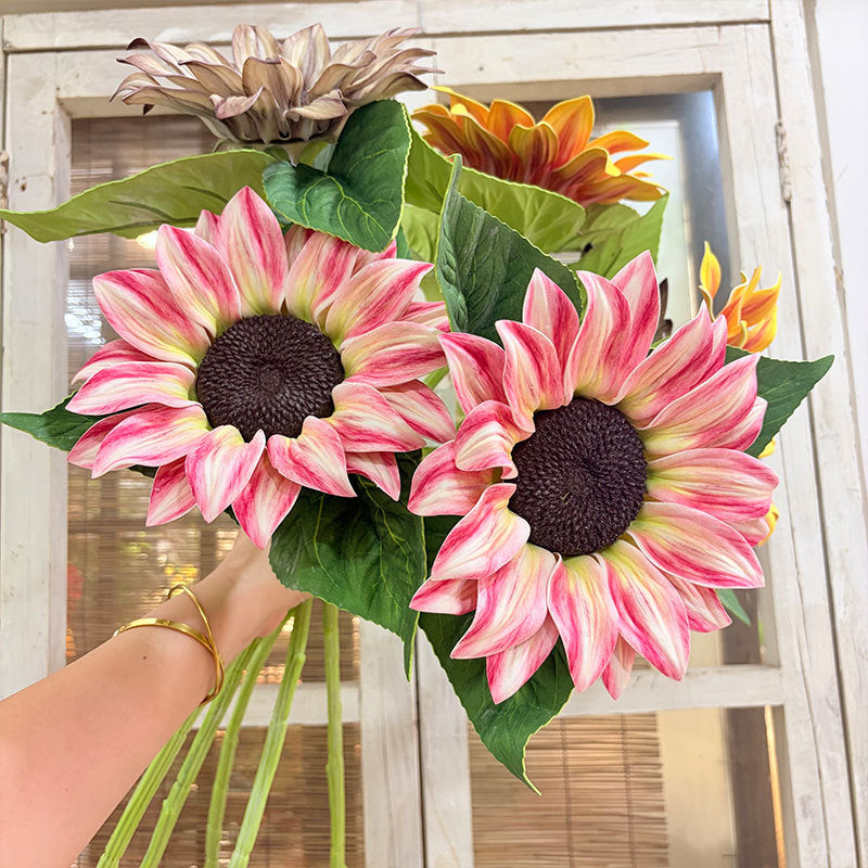 Single Stem Artificial Sunflower, 27" Tall, Silk-Like Fabric, Perfect for Home Decor, Events, and DIY Arrangements