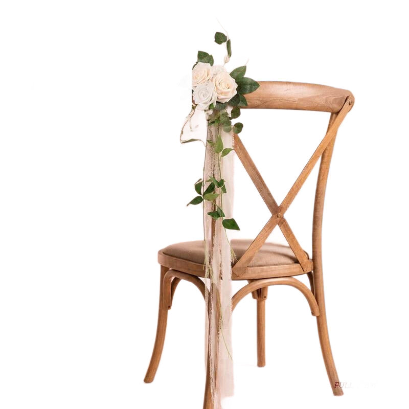 Artificial Eucalyptus and Rose Trailing Vine, 12", Perfect for Wedding Decor, Chair Backs, and Indoor Outdoor Use