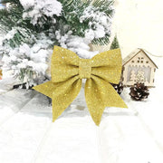 10 Pcs Christmas Pearl Cotton Gold Powder Bows for Garland and Tree Topper Decor