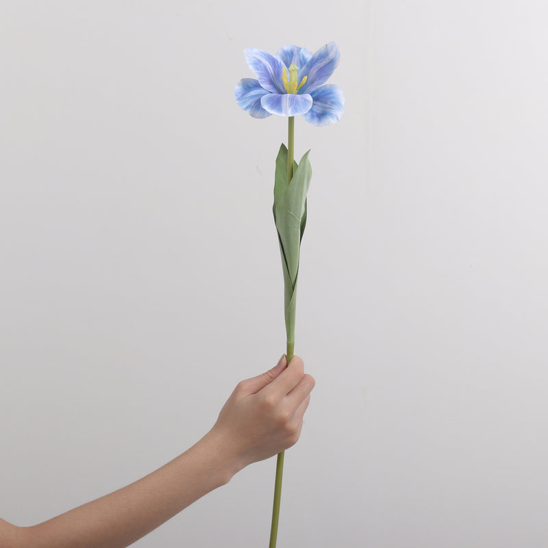 Single Stem PU Tulip, Realistic Artificial Flower, 26" Tall, Perfect for Weddings & Home Decor