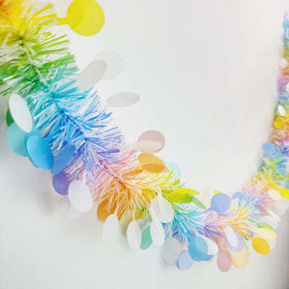 2-Pack Easter Macaron Color Circle Streamers (6.6ft/32.8ft) - Party School Classroom Decor