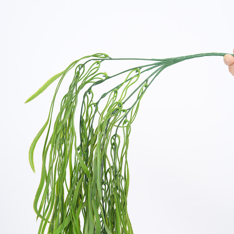 Artificial Dragon Grass Vine, 35" Long, Plastic Green Foliage for Home Decor, Wedding, and Event Styling