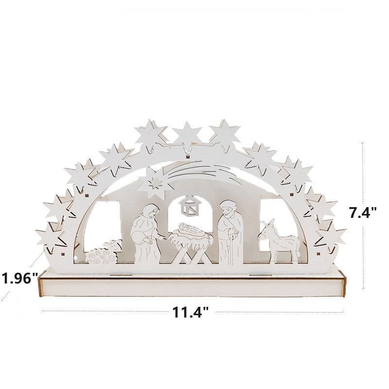 Glow Nativity Scene Ornament Bulk Set for Home Tabletop Mantel Decor Artificial