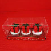 3 Pcs Christmas Candle Set with Santa Claus, Xmas Tree, Pine Cone in Gift Box for Holiday Home Decor