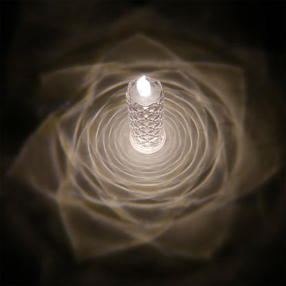 Bulk 2 Pcs LED Flameless Candles With Rose Pattern Refraction Halo Projection For Birthday Wedding Party Decor Wholesale