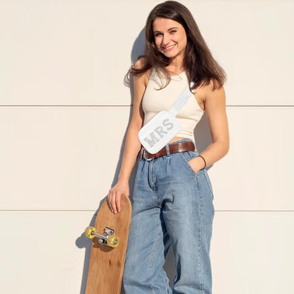 Bride Pearl Letter Fanny Pack Chest Bag - Waterproof Nylon | 8.3x5.7 Inch Wedding Accessory