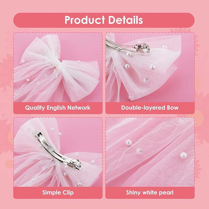 Bulk Lace Veil Pearl White Wedding Hair Bow Bulk Bridal Accessories Barrette New Bridesmaid Veil Bachelorette Party Decor Wholesale