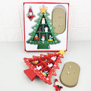 Plaid Christmas Tree with Doll Ornaments Set, Holiday Desktop Decor, Bulk Quantity