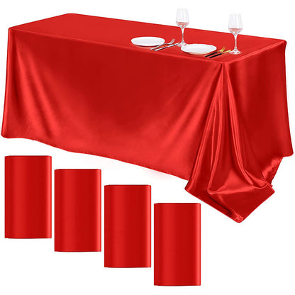 Bulk Satin Tablecloth Table Cover for Rectangular Table Wedding Banquet Events Decor Wholesale