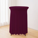 Bulk Round Stretch Tablecloths Cocktail Skirt Table Covers and Banquet Bar Round Table Covers Wholesale