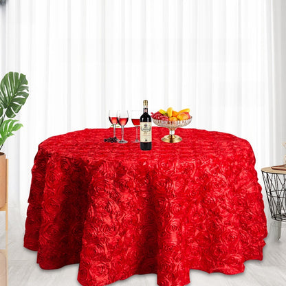 Bulk 47 Inch Round Tablecloths with 3D Floral Wholesale