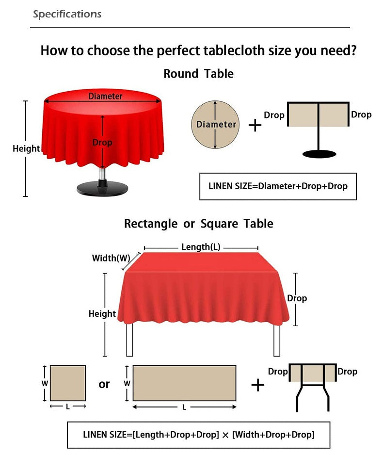 Bulk 2 Pcs Polyester Tablecloths 90x132 Inches Rosette Table Cover for Table Decor Wholesale